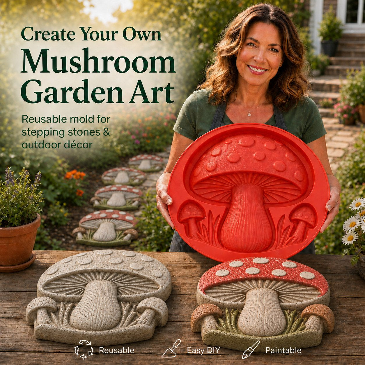 Reusable Sunflower Stepping Stone Mold