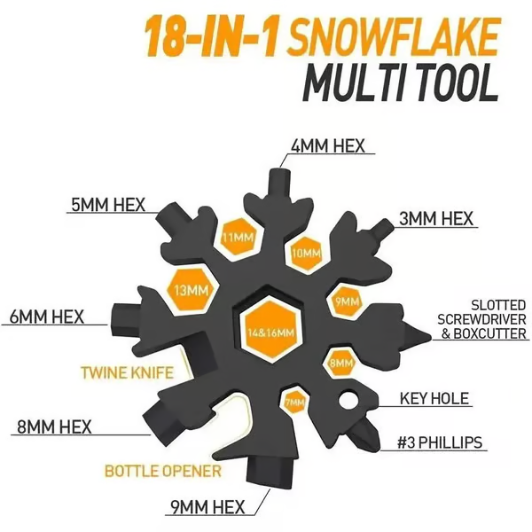 🎁Last Day 49% OFF -❄️18-in-1 Snowflake-shaped Multi-Function Screwdriver and Wrench