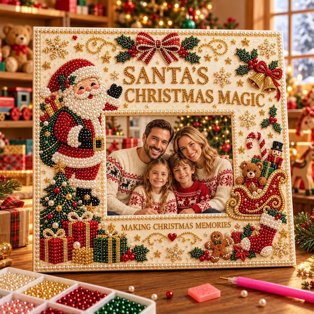 🎄❤️ DIY Christmas Pearl Art Photo Frame – Create Memories Together(📦Buy 2 Free Shipping)