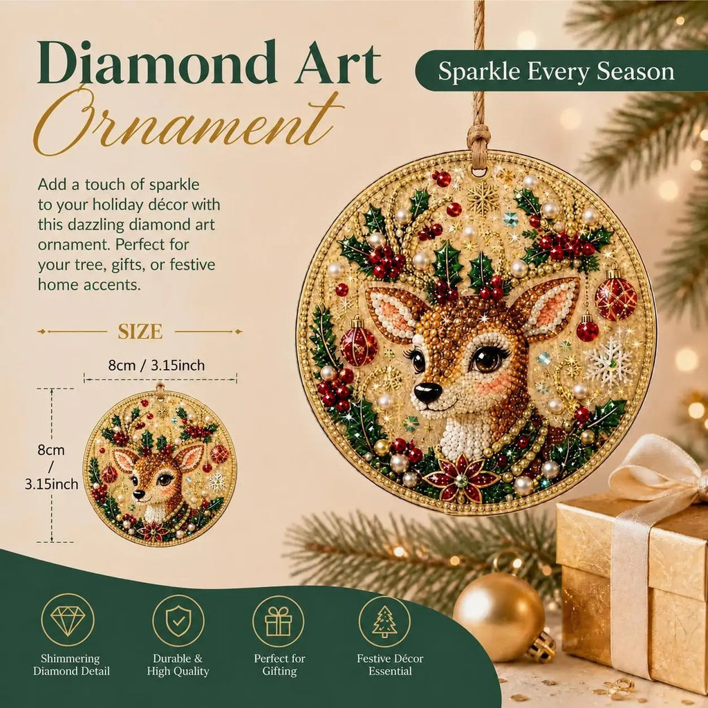 🔥Hot Sale 49% Off🎄Christmas DIY Diamond Painting Ornaments Kit (6-Piece) – Xmas Tree Hanging Craft Decoration