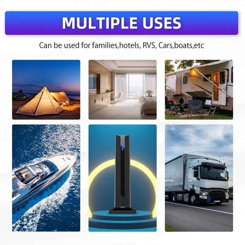 Digital TV Antenna for Smart TV Indoor,2026 TV Antenna with 5M Stick Base, 360°&Long Range Reception 4K HDTV Antenna for Local Channels