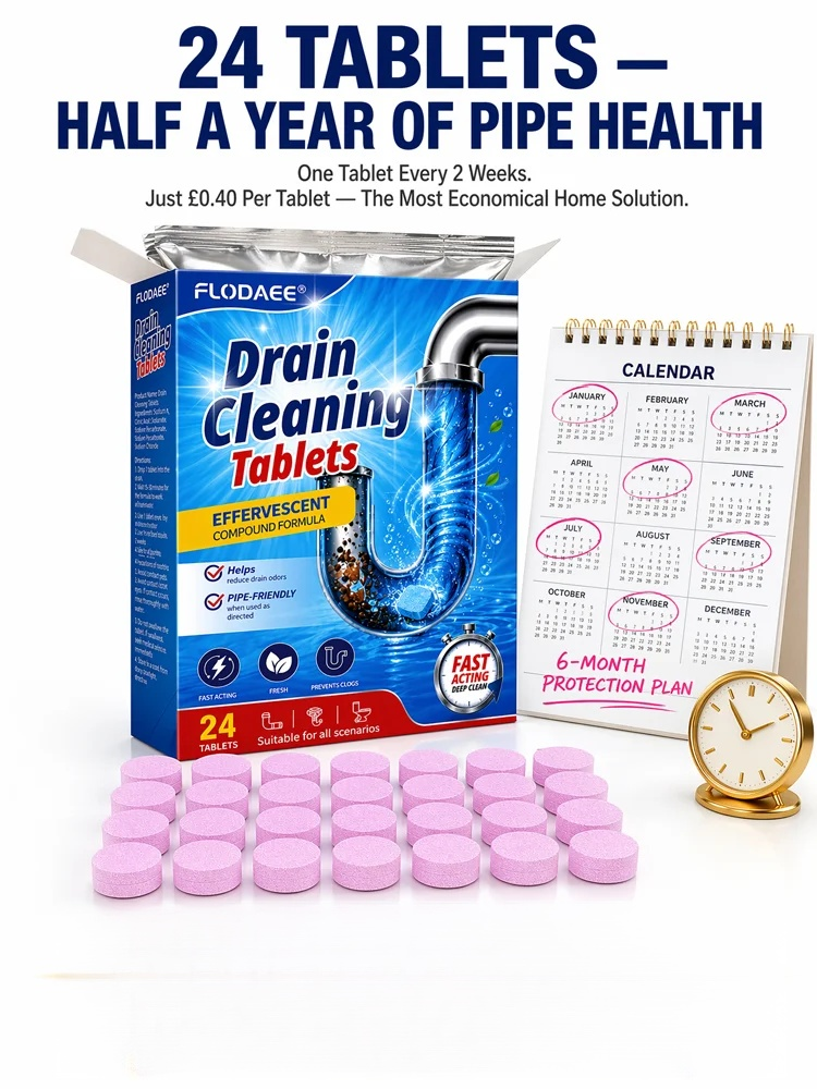 🚀 Instant Dredge Tablet: 1 tab to free-flowing drains, No more clogged pipes!