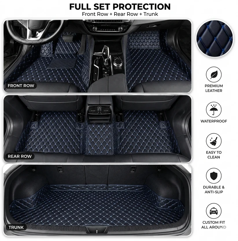 Elvile - Waterproof Non-slip Universal Fit Customized Floor Mats for Cars, SUVs, and Trucks