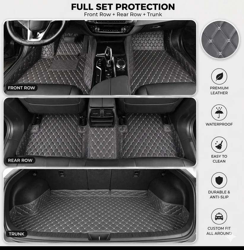 Elvile - Waterproof Non-slip Universal Fit Customized Floor Mats for Cars, SUVs, and Trucks