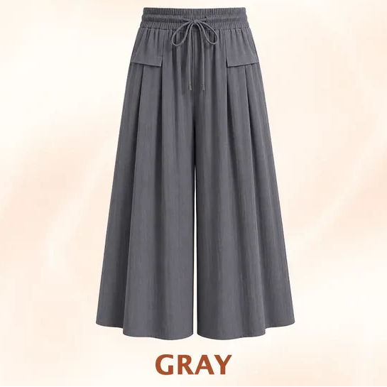 Relaxed Wide-Leg Cropped Culottes