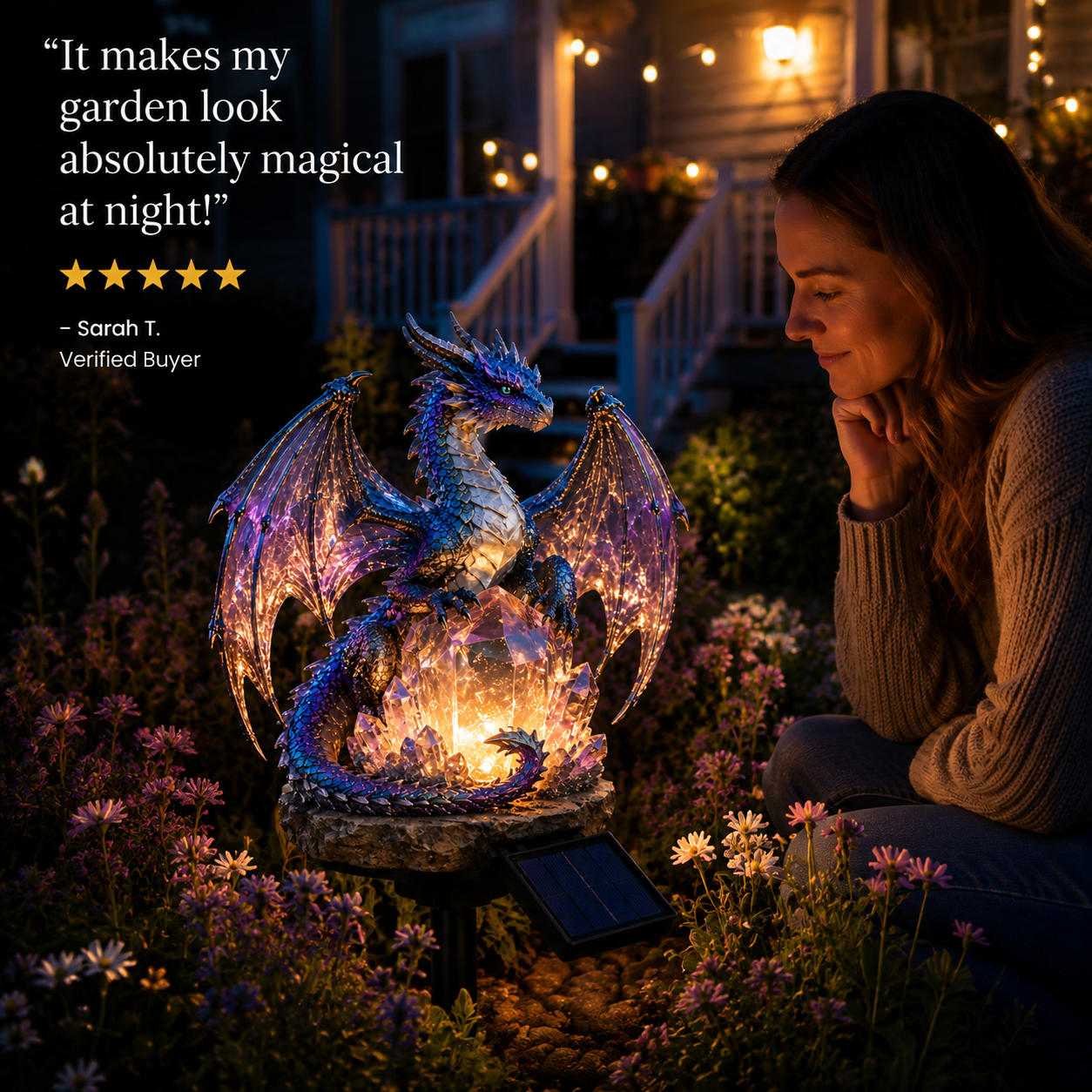 Amethyst Crystal Dragon✨️Solar Dragon Crystal Garden Light