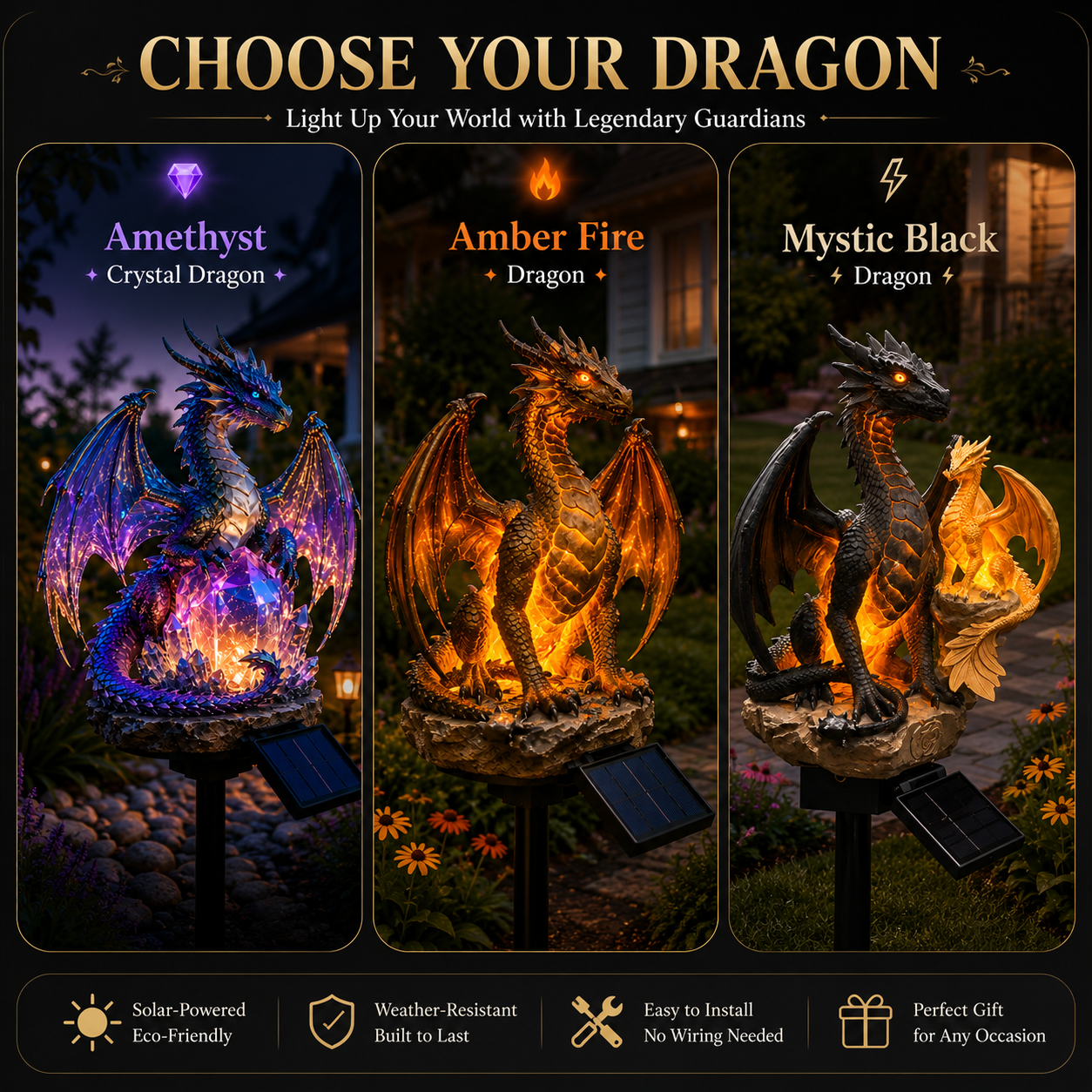 Amethyst Crystal Dragon✨️Solar Dragon Crystal Garden Light
