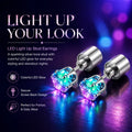 LED Light Up Crystal Stud Earrings – Colorful Glow, Unisex Party Style