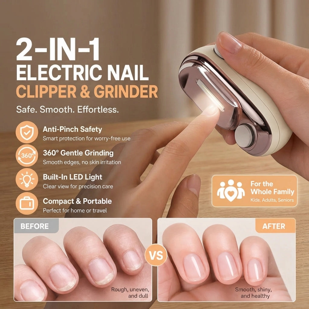 2-in-1 Smart Electric Nail Clipper & Polisher 🌟