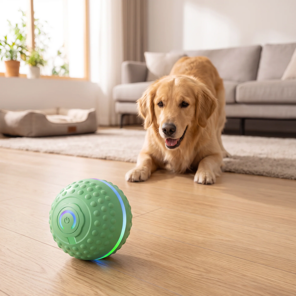 Self-Moving Interactive Dog Ball – USB Rechargeable Pet Toy