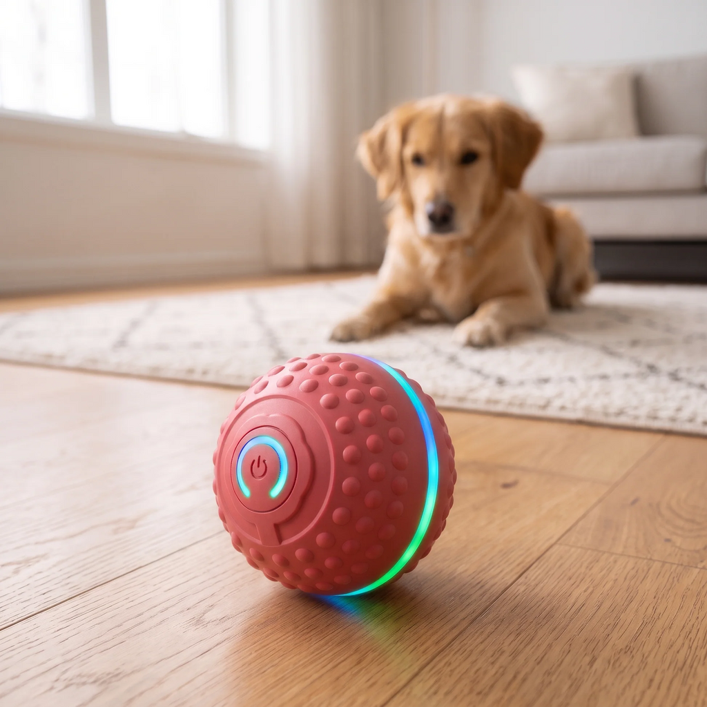 Self-Moving Interactive Dog Ball – USB Rechargeable Pet Toy