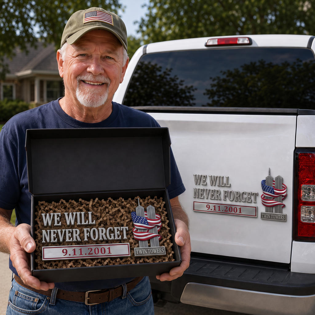 We Will Never Forget – 9.11.2001 Memorial Car Emblem