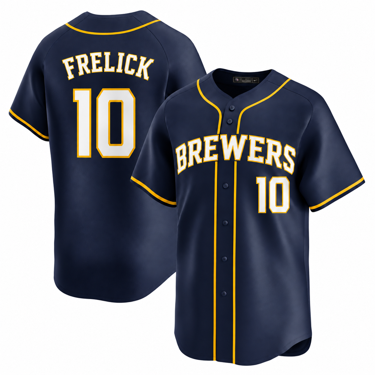 Men's Milwaukee Brewers Navy & Gold Baseball Jersey – Player Edition