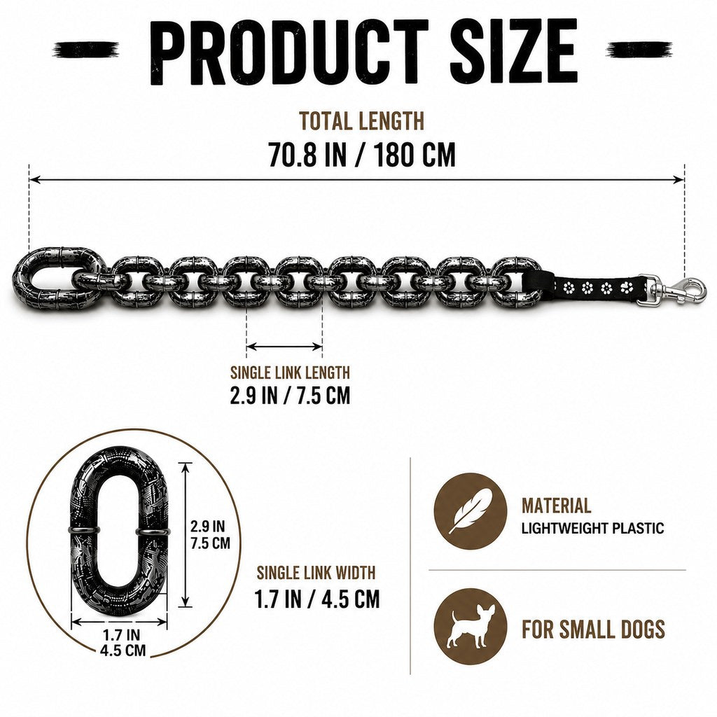 Oversized Chain Dog Leash & Collar Set for Small Dogs - Make Everyday Walks Stand Out