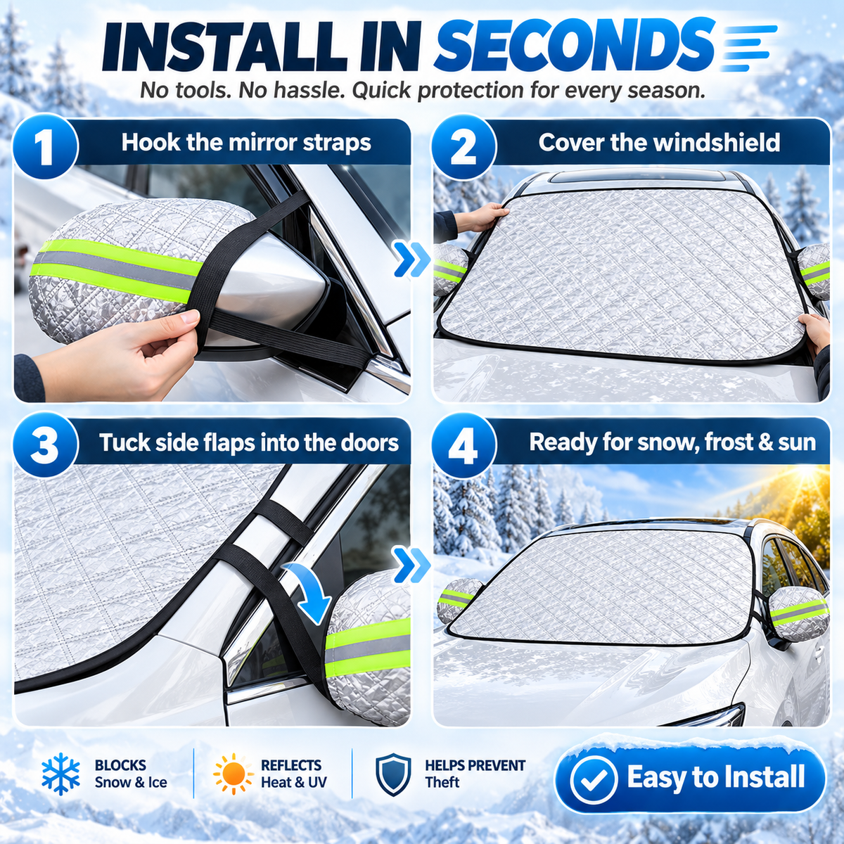 ❄️Car Windshield Snow Cover – Be Ready Before the First Snow