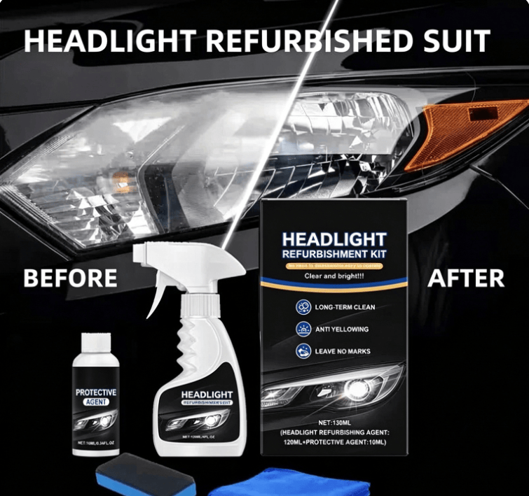 ✨HOT SELLING  over 5000+🚘Automotive Headlamp Restoration Fluid Kit