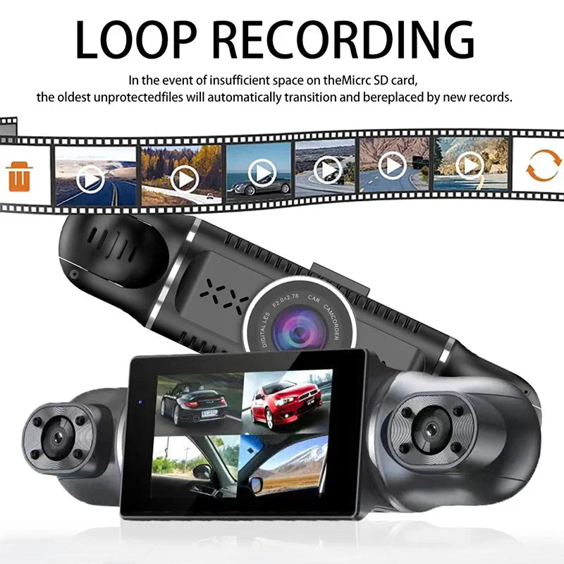 Protect Yourself with Video Evidence  4-Lens Dash Cam with Front, Rear & Side Coverage