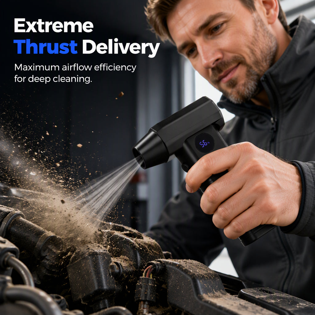 💨Cordless Mini Turbo Blower - Powerful Airflow for Leaves, Dust & Light Snow!
