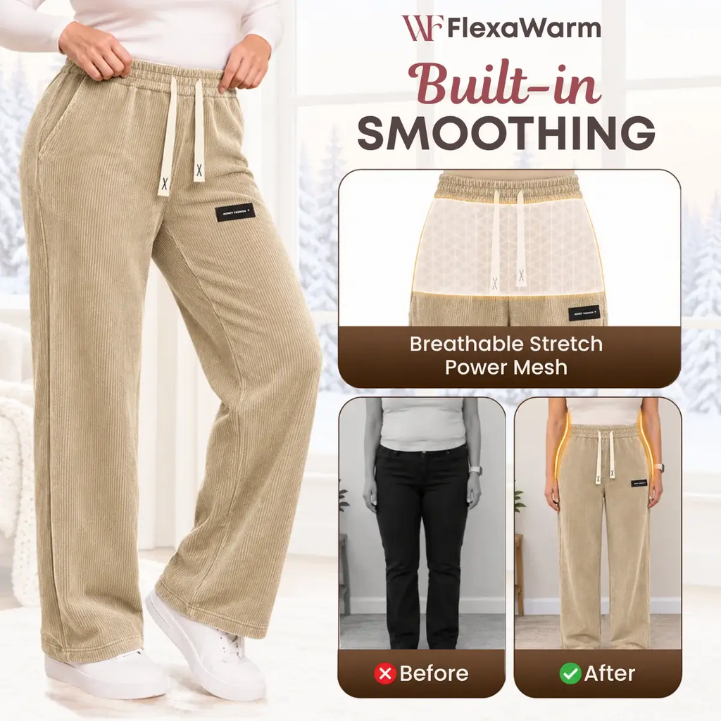 FlexaWarm - Cozy Stretch High-Waisted Corduroy Pants for Seniors
