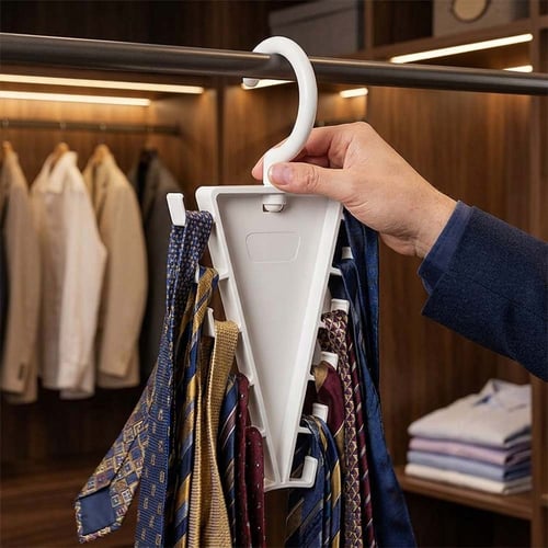 ✨Last Day 50% OFF✨Rotating V-Shaped Accessory Hanger – 12-Hook 360° Closet Organizer